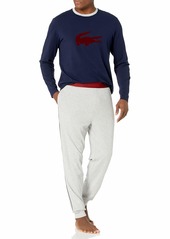 Lacoste mens Big Croc Cotton Jersey Pajama Base Layer Set   US