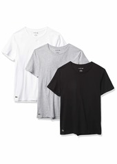 Lacoste Men's Essentials 3 Pack 100% Cotton Regular Fit Crew Neck T-Shirts  S