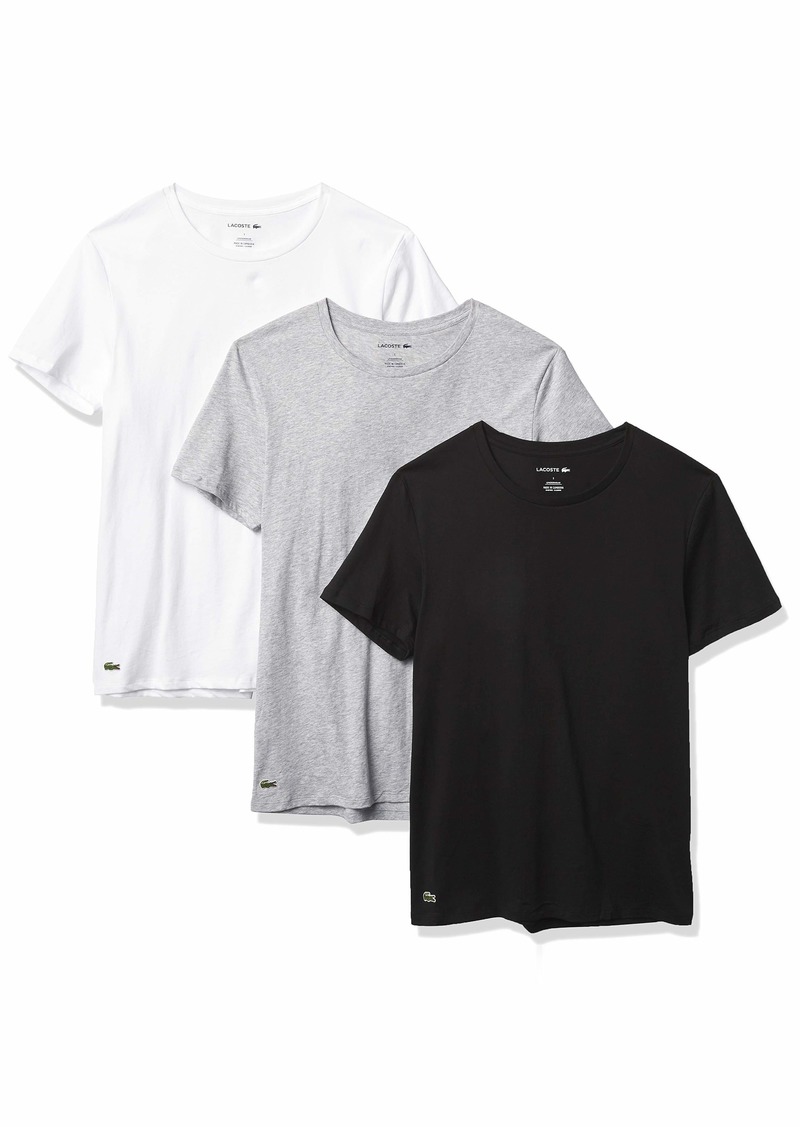 Lacoste Men's Essentials 3 Pack 100% Cotton Regular Fit Crew Neck T-Shirts  L