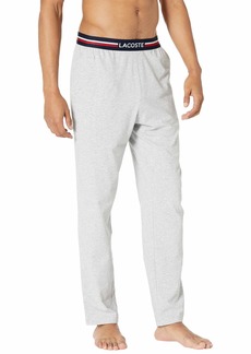 Lacoste Men's Semi Fancy Solid Jersey Cotton Pajama Pant SILVER CHINE S