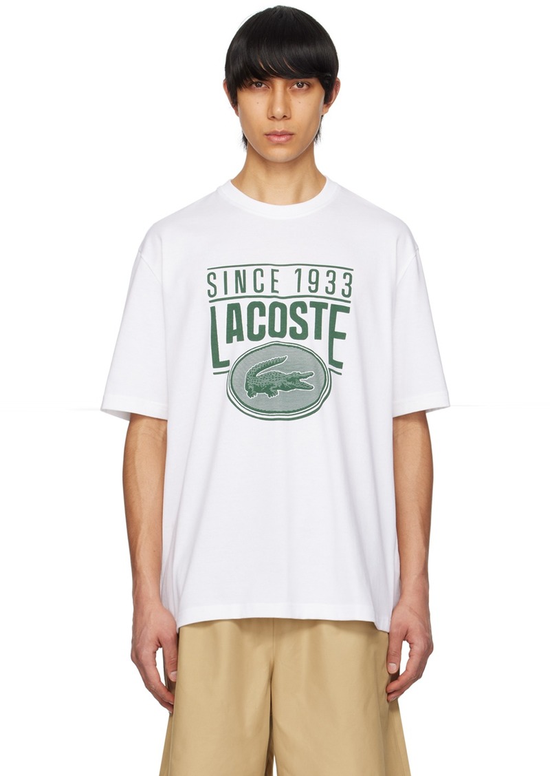 Lacoste White Loose-Fit T-Shirt