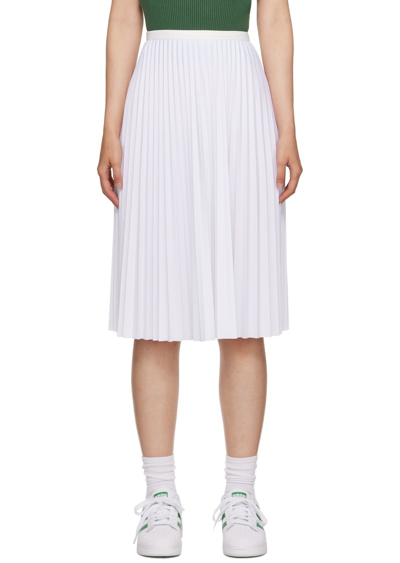 Lacoste White Pleated Midi Skirt