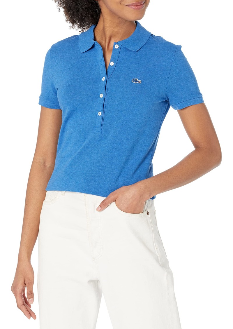 Lacoste Women's Legacy Short Sleeve Slim Fit Stretch Pique Polo Shirt SAUREL chine