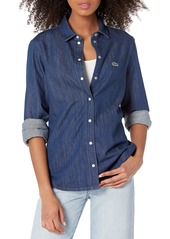 Lacoste Women's Long Sleeve Denim Button Down Shirt