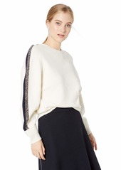 Lacoste Women's Long Sleeve Made in France Mouline Jersey Wool Sweater  L