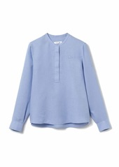 Lacoste Women's Long Sleeve Mandarin Collar Woven Shirt