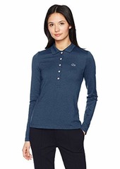 Lacoste Womens Long Sleeve Slim Fit Stretch Mini Piqué Polo Polo Shirt