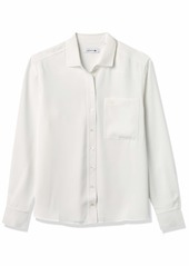 Lacoste Women's Long Sleeve Solid Button Down Twill Shirt