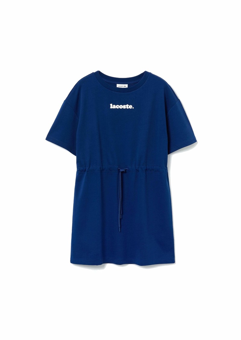 Lacoste Women's Short Sleeve Branded Belted T-Shirt Dress