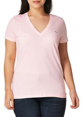 Lacoste Women's Short Sleeve Cotton Jersey V-Neck T-Shirt