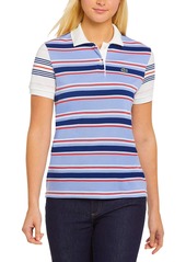 Lacoste Women's Short Sleeve Regular Fit Striped Polo Shirt