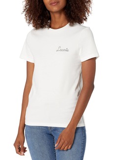 Lacoste Women's Short Sleeve Script Heavy Jersey T-Shirt