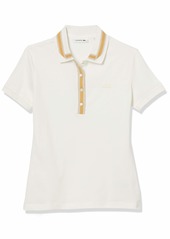 Lacoste Women's Short Sleeve Slim Fit Stretch Semi Fancy Polo Shirt