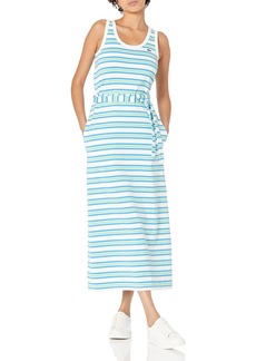 Lacoste Women's Sleeveless Striped Belted Maxi Dress Flour/Ibiza-Syringa-LIAMONE