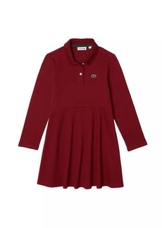 Lacoste Little Girl's & Girl's Fit & Flare Logo Polo Dress