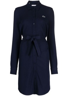 Lacoste logo-embroidered belted shirtdress
