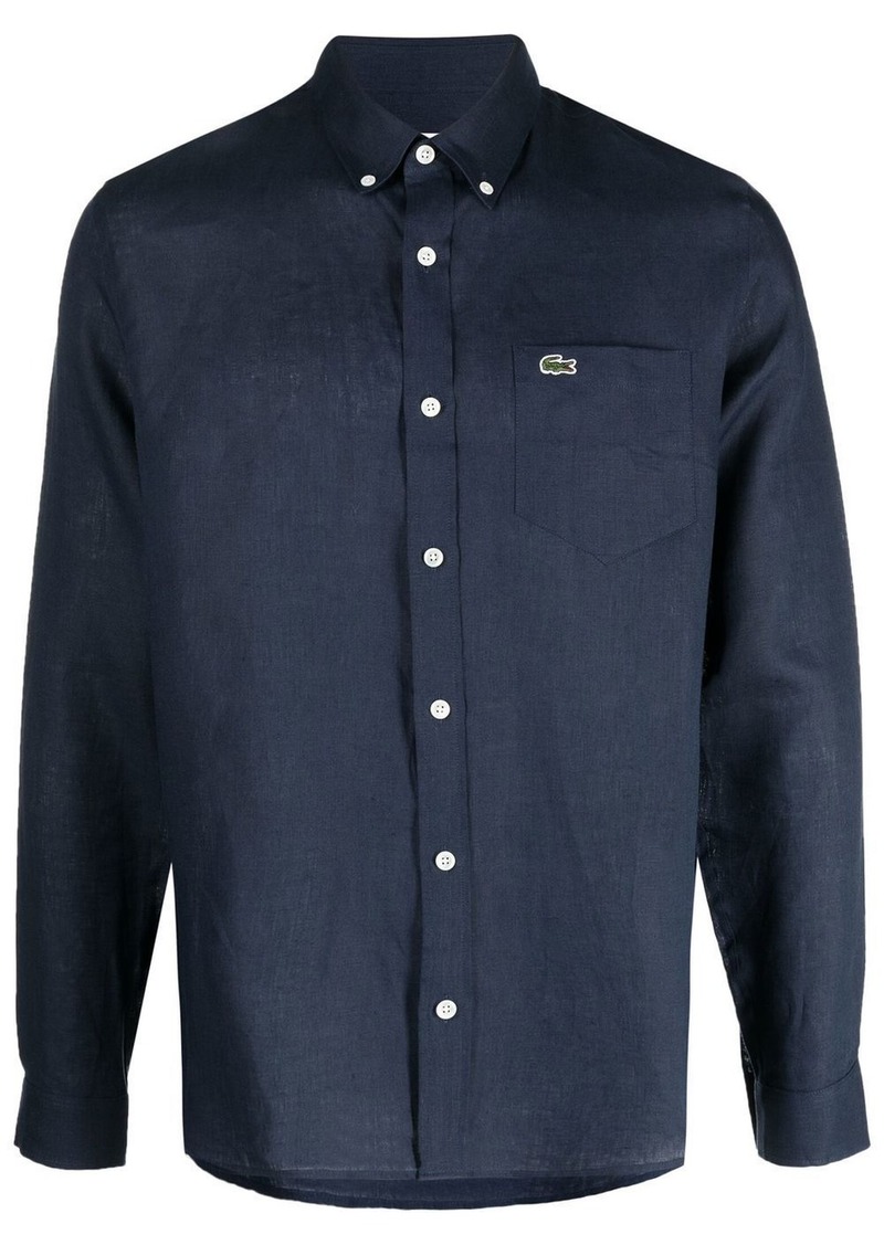 Lacoste logo-embroidered button-down shirt