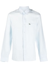 Lacoste logo-embroidered linen shirt