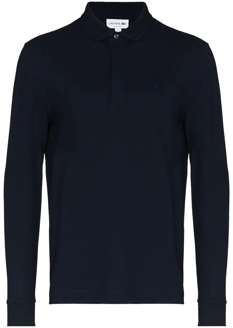 Lacoste logo-embroidered long-sleeve polo shirt