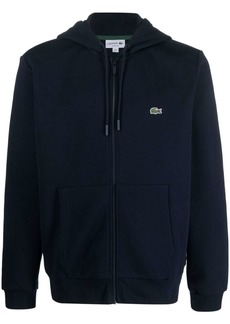 Lacoste logo-embroidered zip-up hoodie
