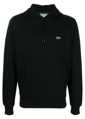 Lacoste logo-patch cotton hoodie