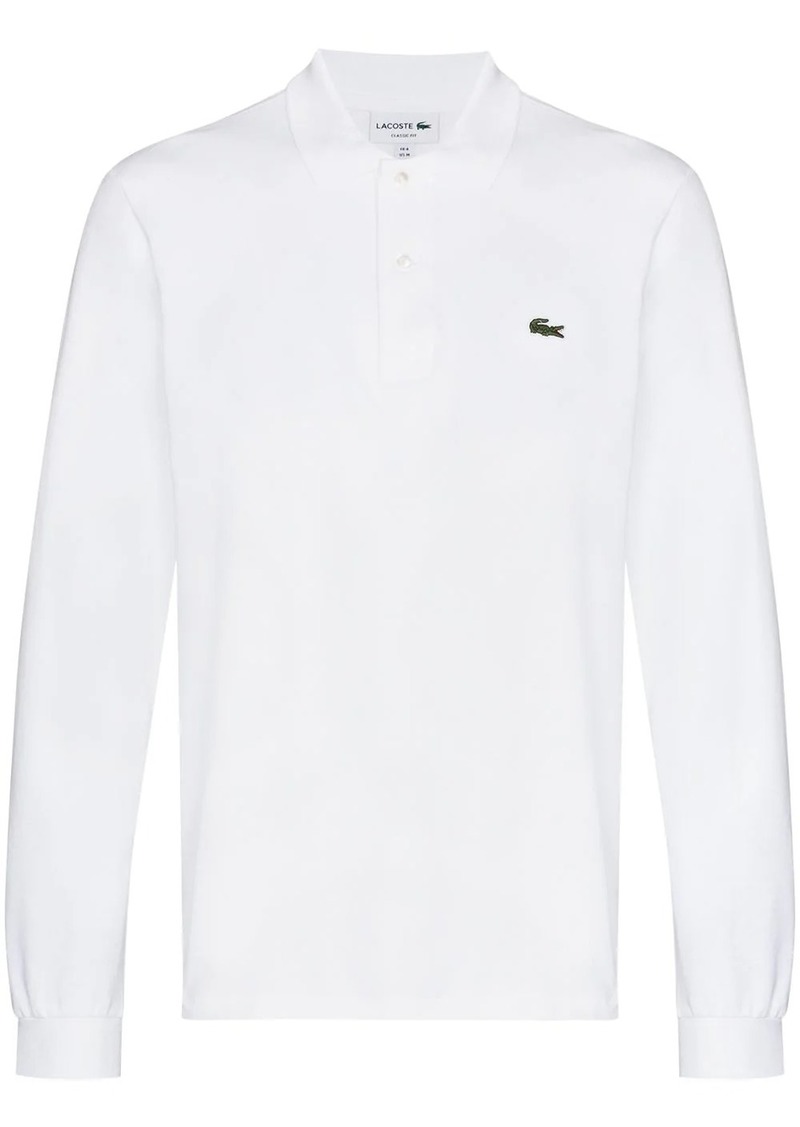 Lacoste logo-patch long-sleeve polo shirt