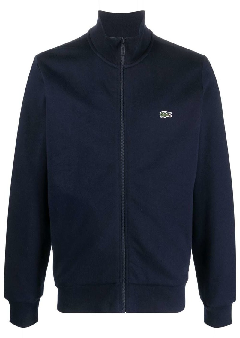 Lacoste logo-patch zip-up cardigan