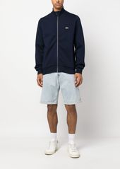 Lacoste logo-patch zip-up cardigan