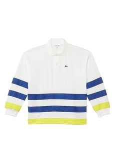 Lacoste Long Sleeve Color Blocked Stripe Collared Shirt (Little Kid/Toddler/Big Kid)