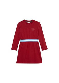 Lacoste Long Sleeve Dress with Elastic Waist Detail (Toddler/Little Kids/Big Kids)