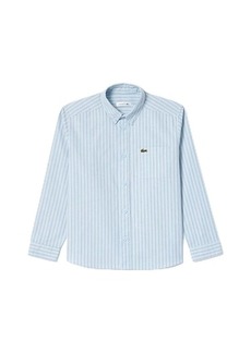 Lacoste Long Sleeve Two Toned Oxford Collared Button Down Shirt (Little Kid/Big Kid)