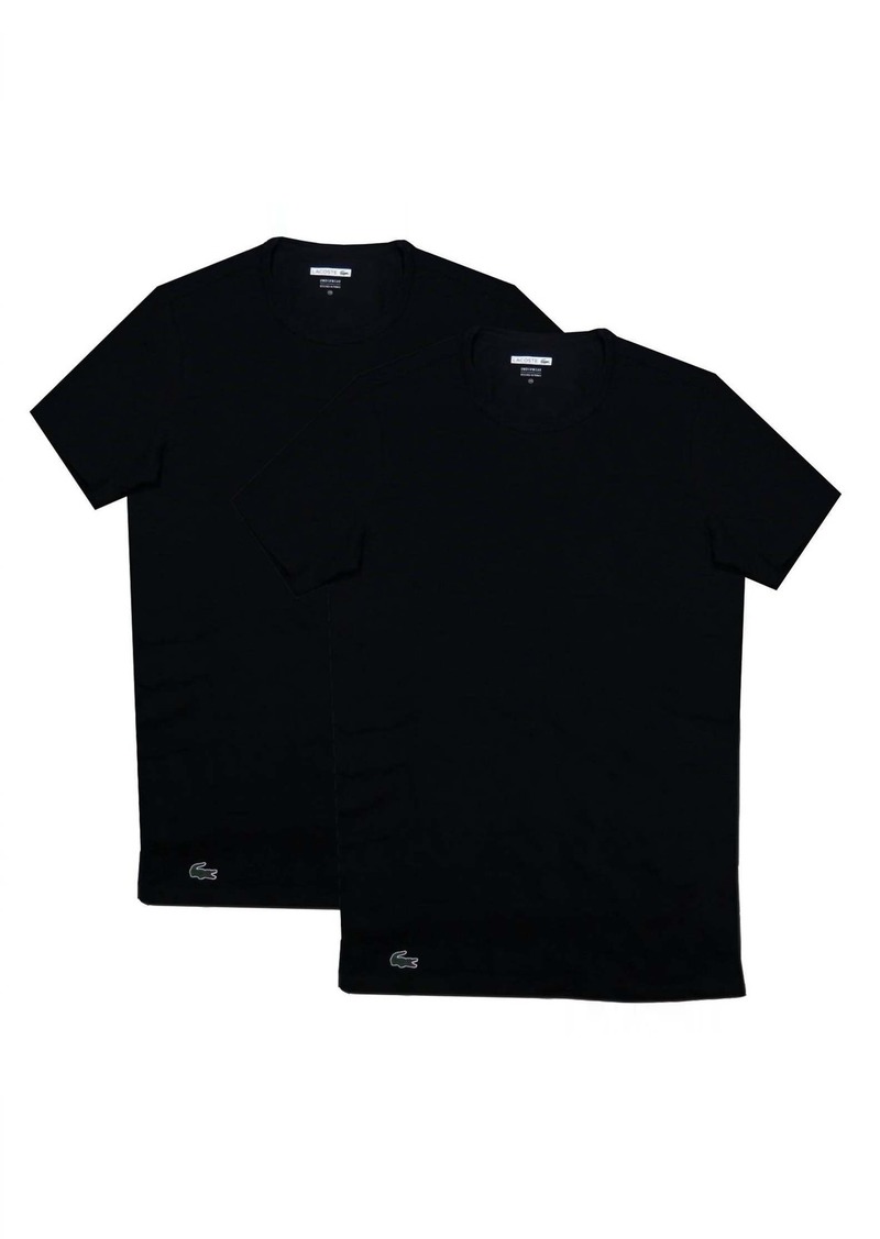 Lacoste Men's Logo Undershirt T-Shirt 2 Pack In Black