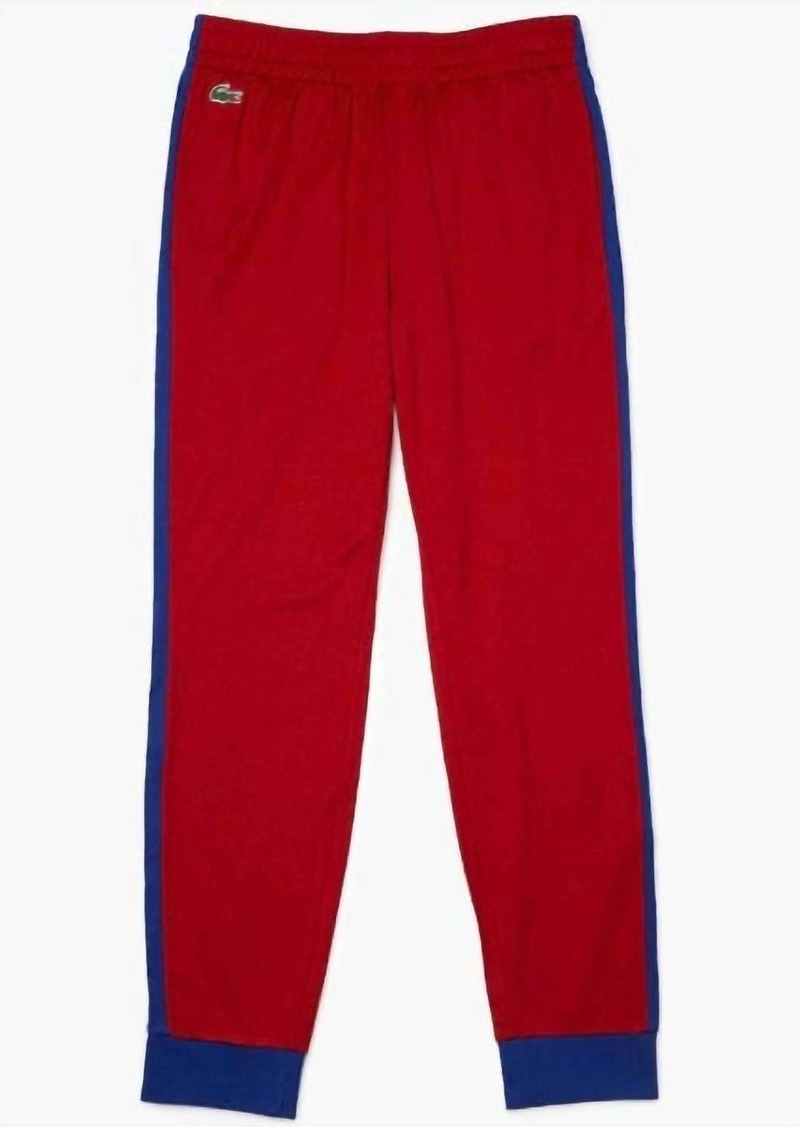 Lacoste Men's Sport Pique Jogging Pant In Red/blue