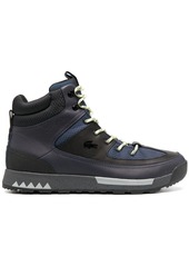 Lacoste panelled high-top trainer boots