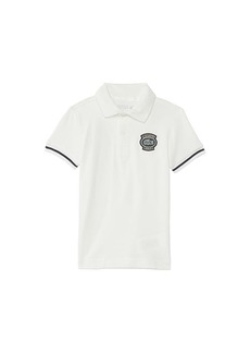 Lacoste Short Sleeve Color Blocked Polo Shirt with Large Front + Back Graphics (Little Kid/Toddler/Big Kid)