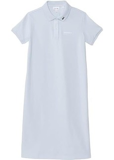 Lacoste Short Sleeve Polo Dress with Crocodelle Chest Writing (Little Kid/Toddler/Big Kid)