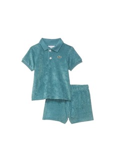 Lacoste Short Sleeve Polo Shirt with Shorts & Bag (Toddler)