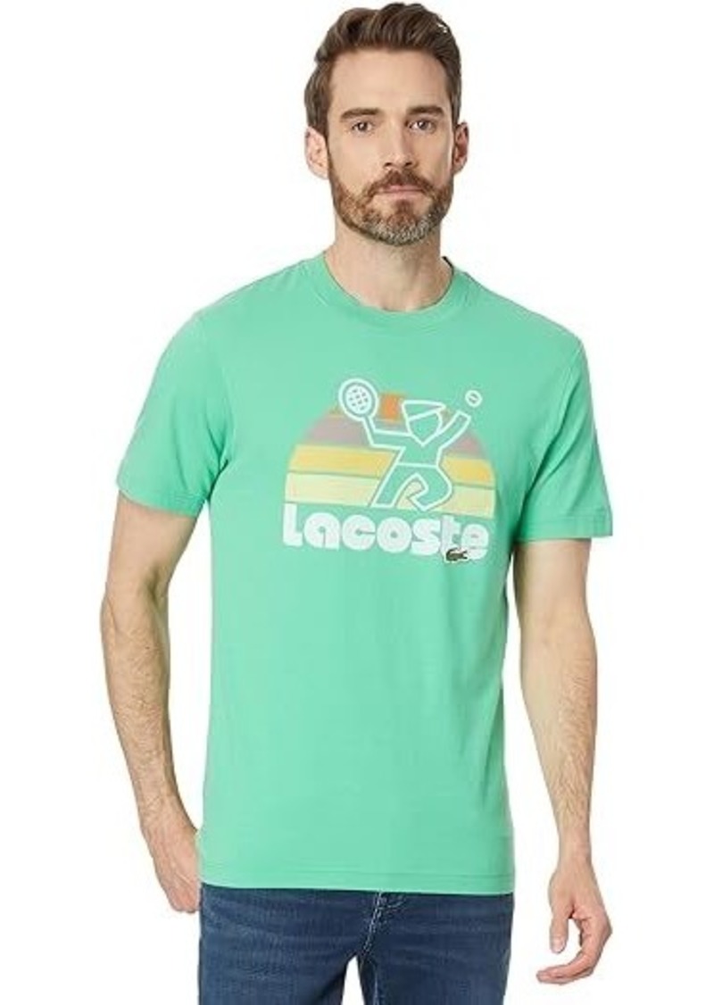 Lacoste Short Sleeve Regular Fit Tee Shirt w/ Graphic On Front