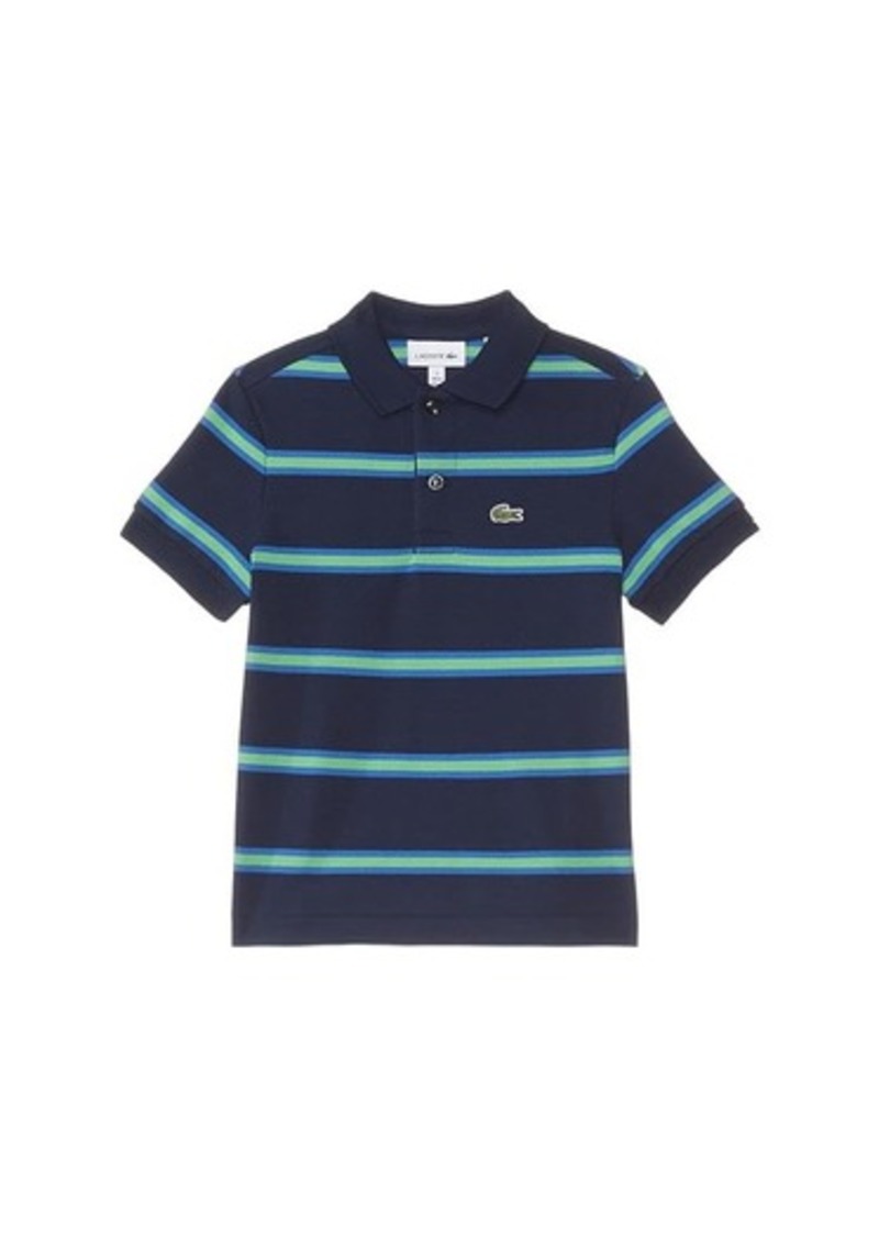 Lacoste Short Sleeve Striped Childrens Polo Shirt (Little Kid/Toddler/Big Kid)