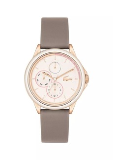 Lacoste Skyhook Rose-Goldtone Stainless Steel & Leather Chronograph Watch/38MM