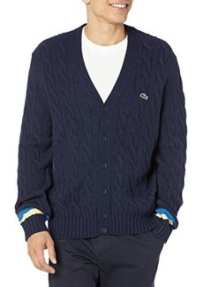 Lacoste Wool-Blend Cable-Knit Cardigan