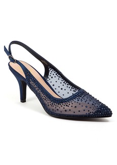 LADY COUTURE Lola Embellished Pointed Toe Slingback Pump in Navy at Nordstrom Rack