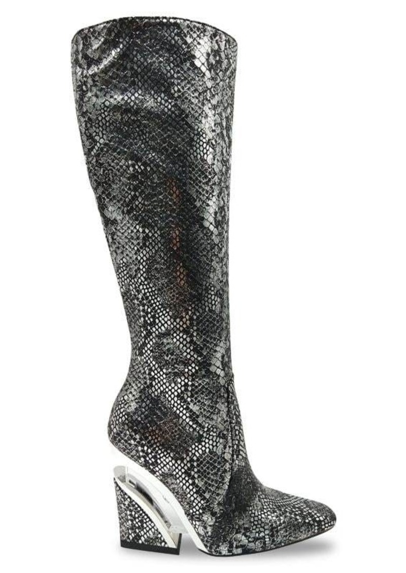 Lady Couture Viva Python-Embossed Tall Boots