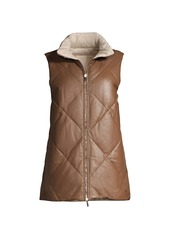Lafayette 148 Albi Reversible Quilted Leather Vest