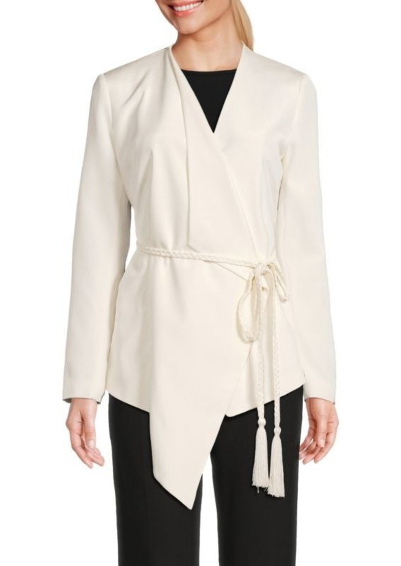 Lafayette 148 Asymmetrical Belted Silk Blend Jacket