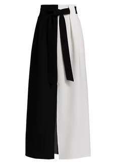 Lafayette 148 Belted Colorblock Maxi Skirt