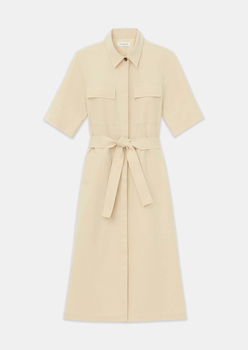 Lafayette 148 Bi-Stretch Pima Cotton Patch Pocket Shirtdress