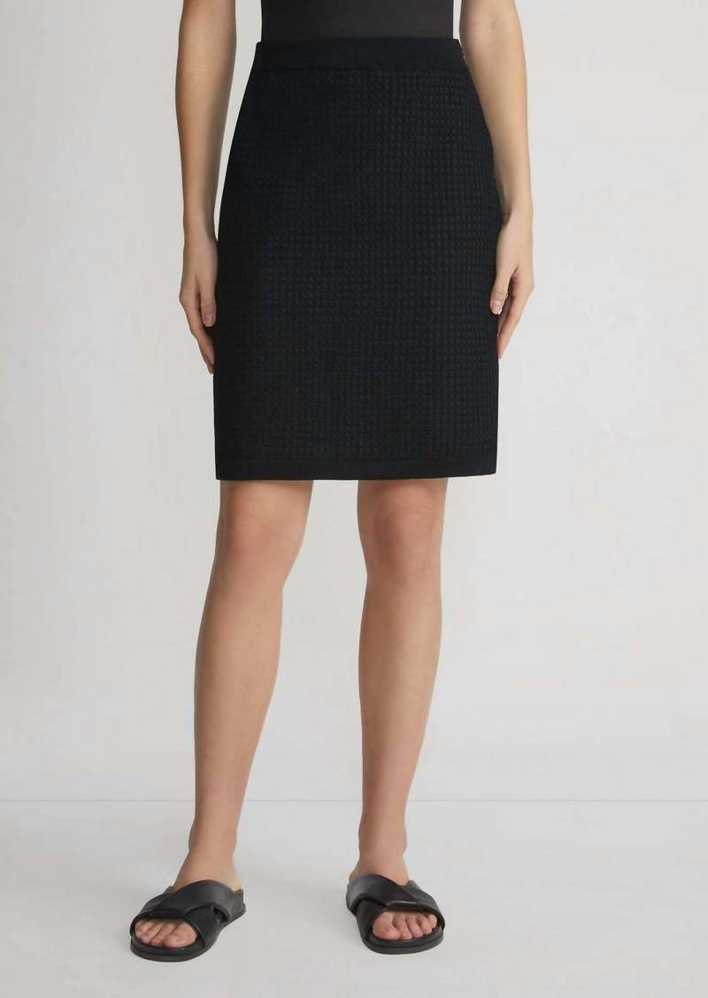 Lafayette 148 Block Mesh Stitch Skirt In Black