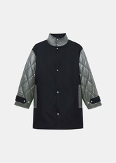 Lafayette 148 Boiled Wool Jersey Reversible Quilted Down Coat
