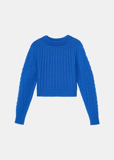 Lafayette 148 Cashmere Textured Stitch Ribbed-Trim Sweater